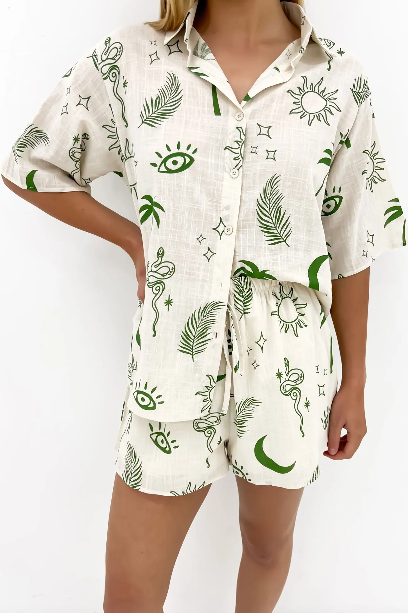 Aphaea Short Set Beige Green